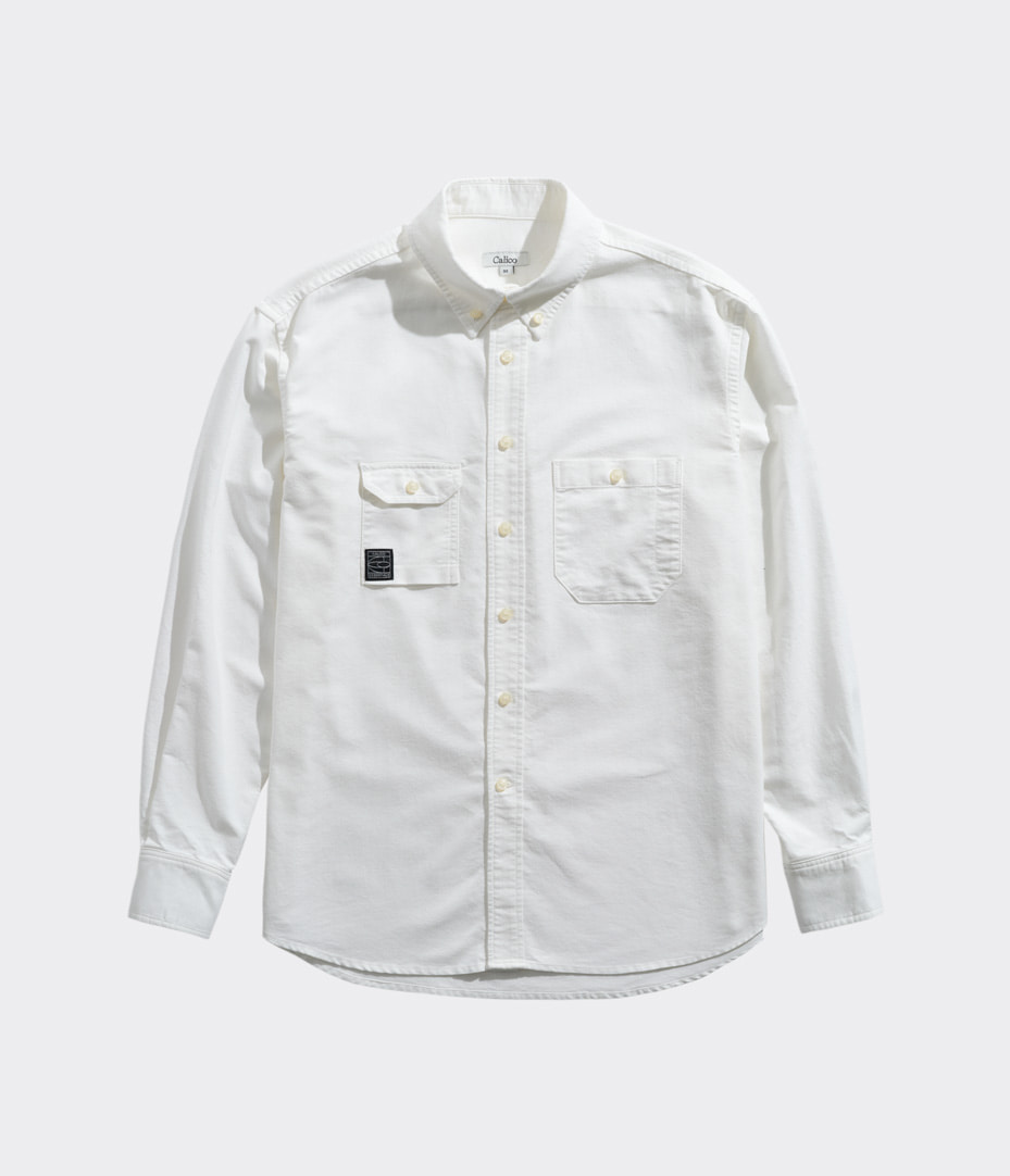 「Essentials」Calico Office Shirt / White